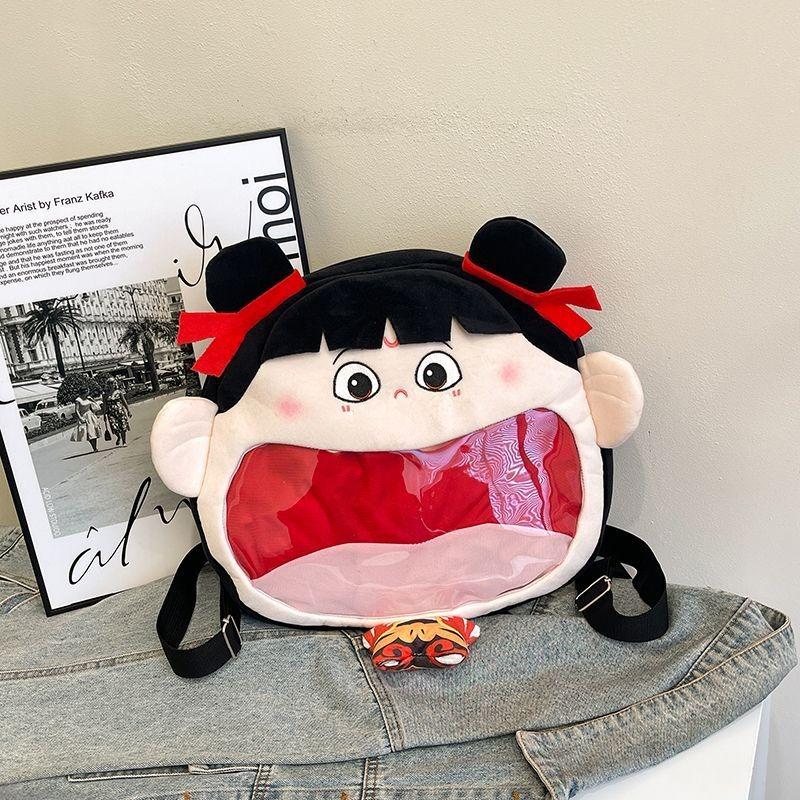 Anime Movie Ne Zha 2 Ne Zha Kawaii Face Cosplay Backpack Itabag Lolita Girl Transparent Shoulder Bags Fans Collection Props Gift