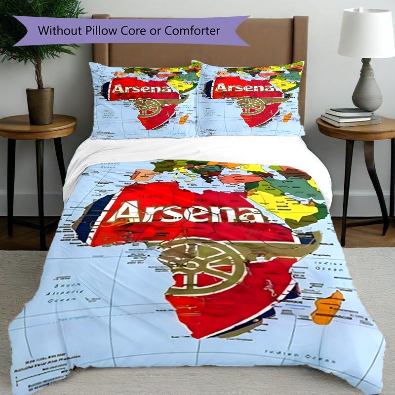 3pcs Duvet Cover Set (1*Duvet Cover + 2*Pillowcase, Without Core),football team.C Print Bedding Set, Bedroom Decor, All‑Season, Birthday Gift