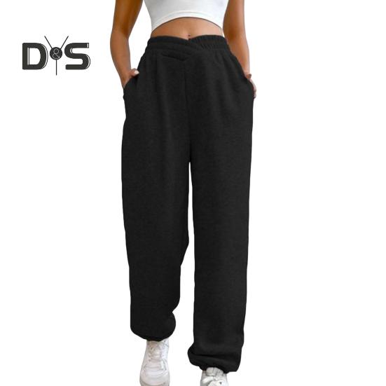 Женские спортивные штаны с высокой талией, свободные спортивные штаны с карманами, кроссоверы, спортивные штаны, удобные брюки для тренировок