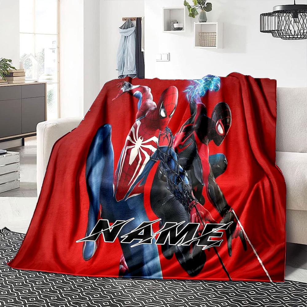 Custom Name Venom Vs Spiderman Urban Battle Party Blanket For Couch Bed Plush Cozy Fuzzy Blanket Super Soft Warm Blankets For Fall And Winter 0916177