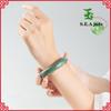 JMJM браслет из натурального бирманского нефрита светло-зеленый женский браслет с плавающим цветком
