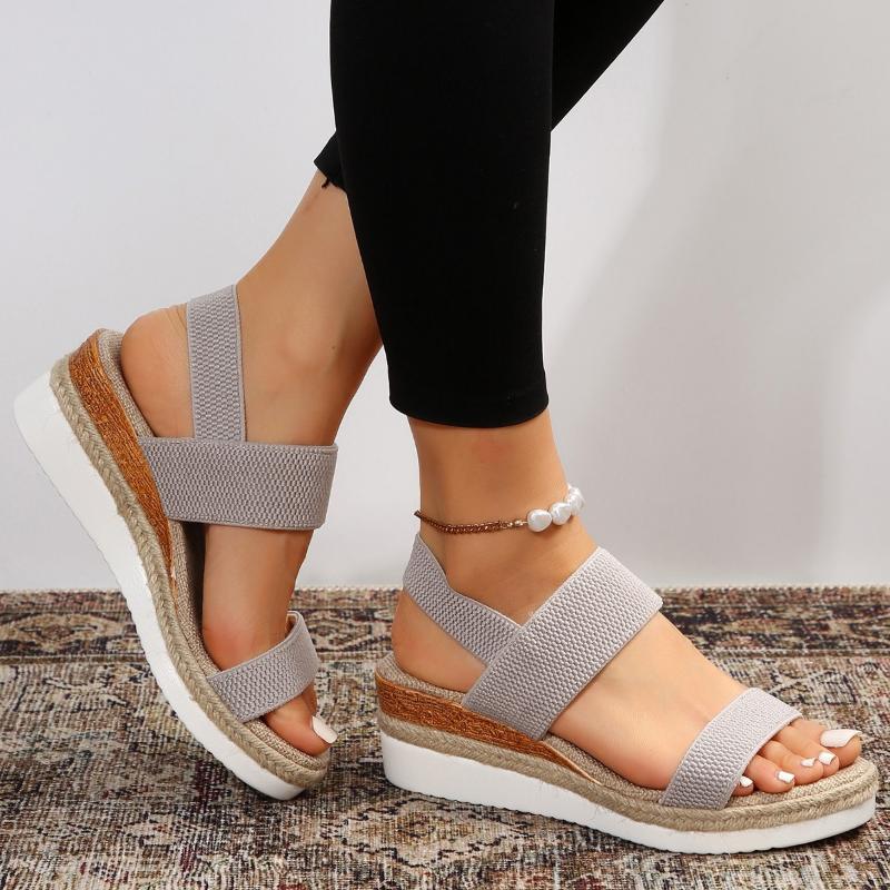 Women's Chunky Sandals Summer 2024 Designer Thick Sole Wedge Heels Shoes for Women Hollow Out Platform Gladiator Sandalias Mujer