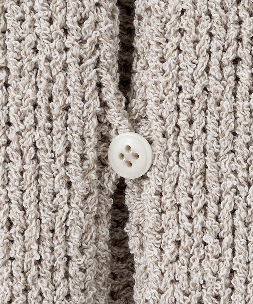 NOIRER FOR WOMAN Two-Face Button Vest Knit (Sand Beige)