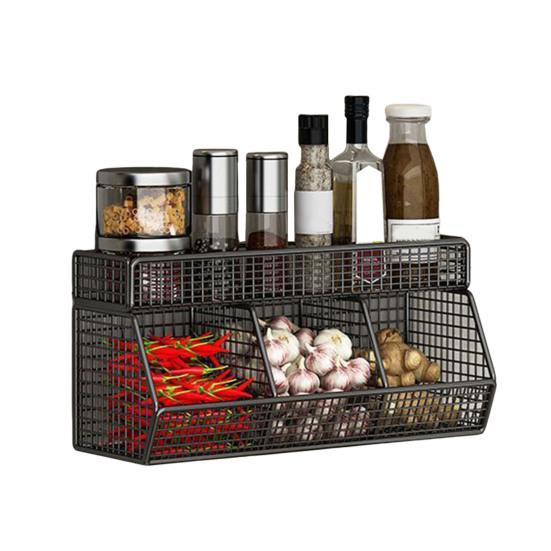 Корзина для хранения из проволочной сетки Yousheng, большая вместимость, прочная, несущая, простая в установке, настенная полка, органайзер, корзина