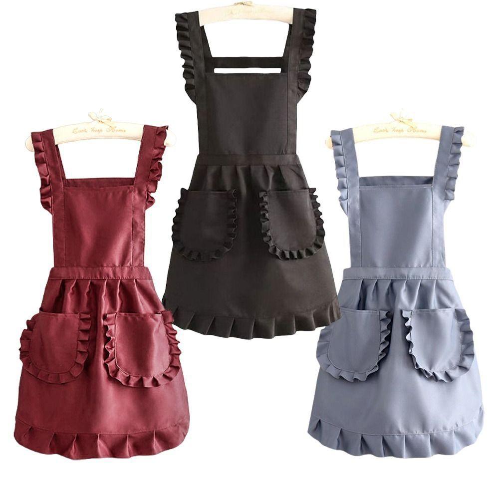 Cotton Lace Aprons Waterproof Art Painting Apron Lovely Cooking Aprons for Florist Shop
