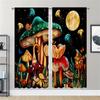 Nature Fantasy Mushroom Dreamy Plant Moon Window Curtains Blinds For Living Room Bedroom Bathroom Kicthen Door Home Decor2Pcs