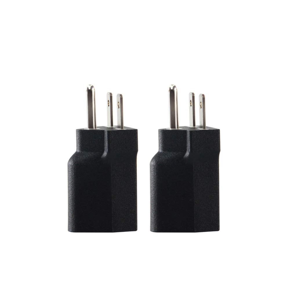 2pcs Black 6-15P To 5-15R American Plug Adapter Nema 6-15R American Gauge Adapter Electrician