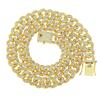 Necklace Chain Zirconia Simple 12mm Kihei Necklace Miami Cuban Chain Zirconia 14K Gold Plated CZ Diamond Thick Kihei Link Choker Hip Hop Rapper