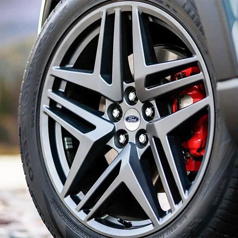Автомобильная наклейка 2026 Ford Новый 2025 Горячие 4 шт. 56 мм 60 мм ABS Центральные колпаки на колеса для Ford Ranger Focus Kuga Mustang MK2 MK3 Заглушка ступицы Плохие