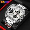 Golden Big Dial Three Time Men Wrist Watches Stainless Steel Men Sports Digital Military Quartz Watch Luminous Male Clock