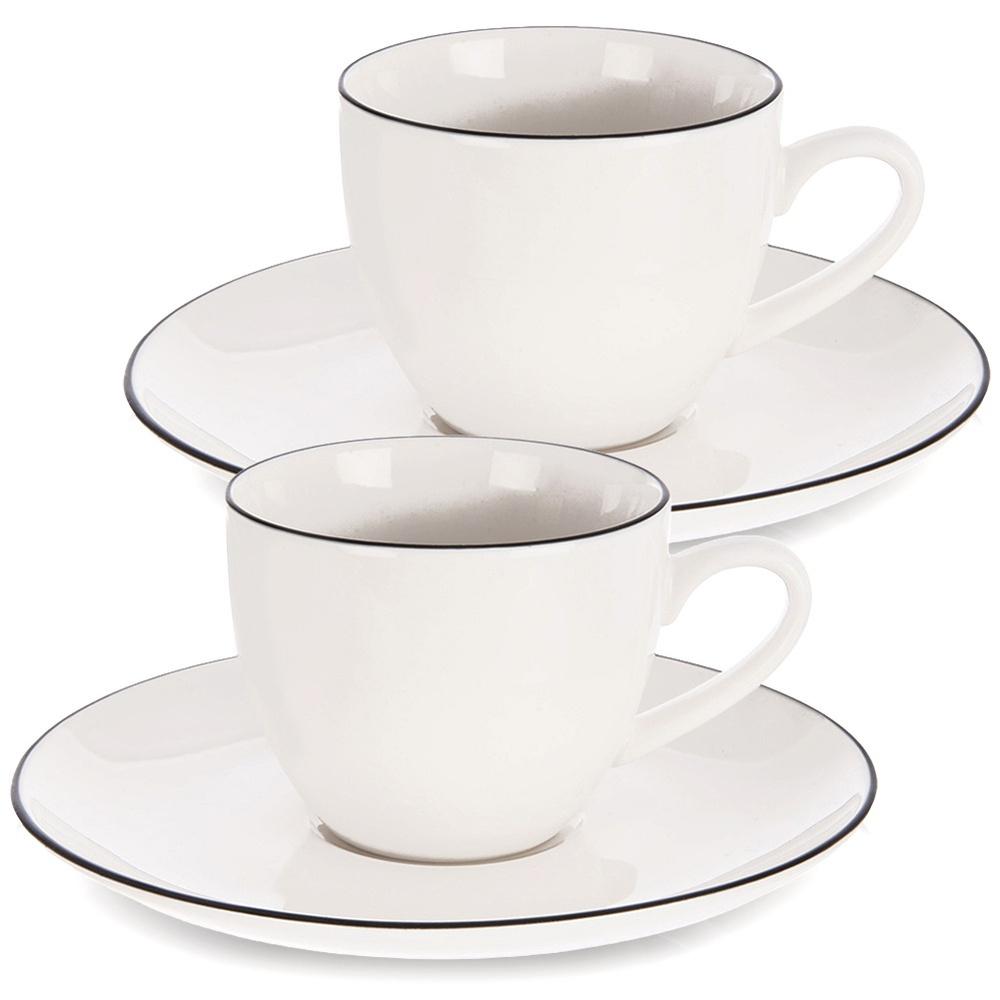 2X Mała Filiżanka Do Picia Kawy Espresso Biała Porcelanowa 100 Ml