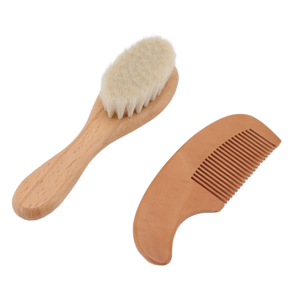 Baby Brush and Comb Set Multifunction Composite Wood and Wool Baby Hair Brush for Men Hair Style Baby Bath