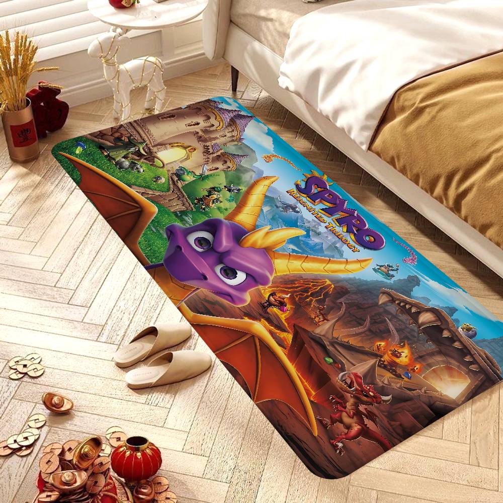 Games S-Spyro Dragon Hallway Carpet Non-Slip Laundry Room Mat Laundry Decor Balcony Child Living Room Toilet Rug