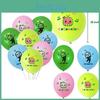 Многоцветные латексные шары в стиле Cocomelon, необходимые для украшения веселой детской вечеринки по случаю дня рождения