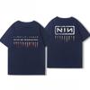 Американская летняя хлопковая куртка для мужчин и женщин Nine Inch Nails Nine Inch Nails Окружающая рок-группа Футболка с коротким рукавом с принтом