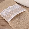 10Pcs Lightweight Lace Tabbleware Holder Elegant Pouch Bag Utensil Holder Burlap Practical Silverware Bag Table Decoration