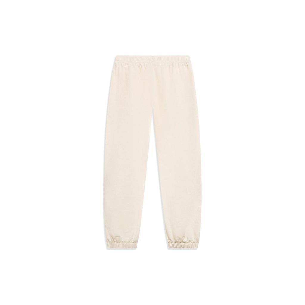 Li Ning Sports Trend Series Solid Color Loose Fit Joggers Women Joggers Off-White AYKT168-4