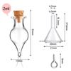 5-10pcs Small Mini Glass Bottles Jars with Cork Stoppers, 100pcs Eye Screws and 1pcs Small Funnels DIY Jewelry Making