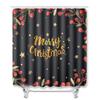 Christmas Shower Curtain Floor Mat Combination Four-Piece Set Kitchen Door Mat Bedroom Living Room Carpet