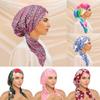 New Women Head Scarf Hijab Chemo Cap Turban Pre-Tied Headwear Bandana Cancer Hair Loss Headscarf Head Wrap Stretch Hat Hijabs