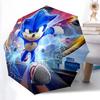 1pc Sonic the Hedgehog Automatic Folding Umbrella - Portable 3-Fold Design with 8-Bone Iron Frame, Outdoor, for Fans, Travelers, Daily Use, Gift