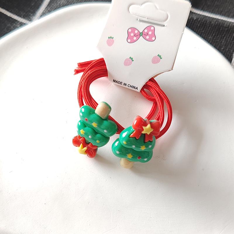 2024 Christmas Kids' Hair Accessories: Santa, Snowman, Reindeer Tree Hair Ties & Scrunchies