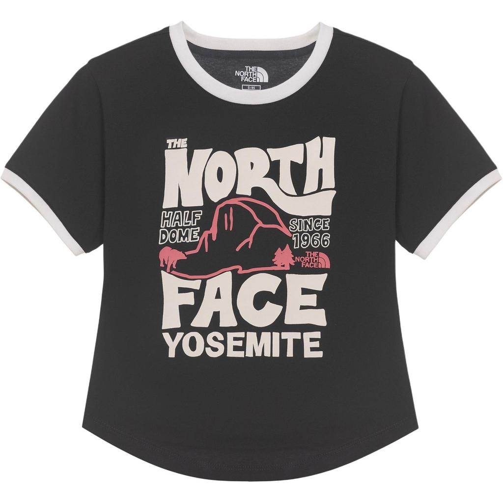 The North Face Round Neck Letter Short Sleeve T-Shirt Women T-Shirts Black NT7UR32K