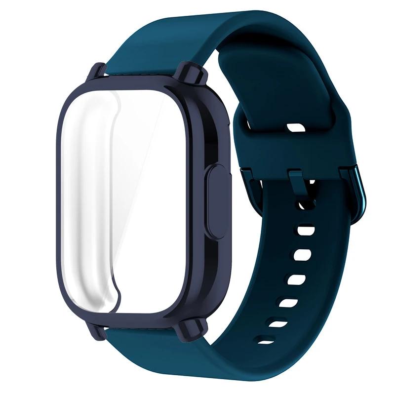 Защитный чехол+силиконовый ремешок для Xiaomi Redmi Watch 5 active/5 Lite Полное покрытие экрана ТПУ Мягкий чехол и дышащий спортивный ремешок