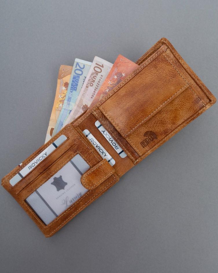 Leather wallet N992A-HP-BL-1246 TAN