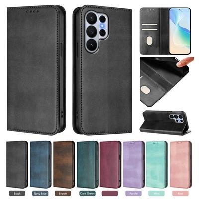 Кожаный чехол-кошелек с RFID для Samsung Galaxy S26 S25 S24 S23 S22 S21 S20 Ultra S25 Edge S24 FE S 23 22 21 20 Plus с магнитной застежкой