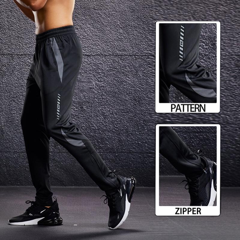 Men's Jogging Pants With Zip Pockets Football Training Pants Casual Basketball Sports Trousers Loose Sweatpants