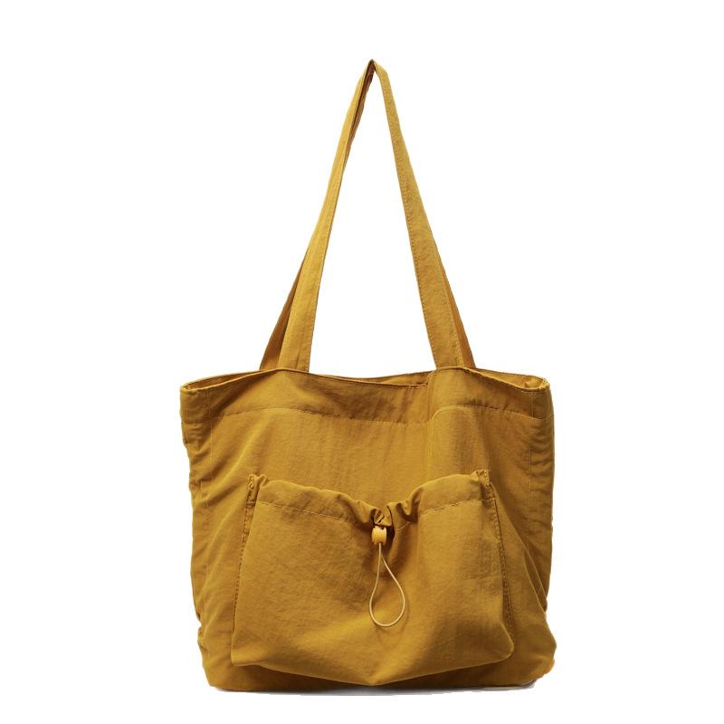 Large Capacity Tote Bag Women's 2025 New Trendy Casual Lightweight Commuter Bag One Shoulder Pleated Drawstring Laptop Bag