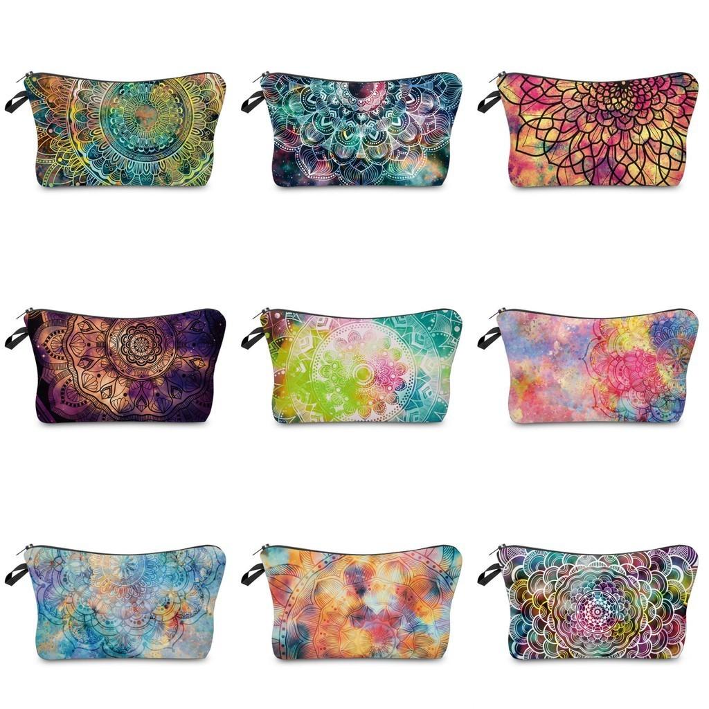 Bag Makeup Mandala Printed Multi Functional Portable Travel Storage Pouch Wash