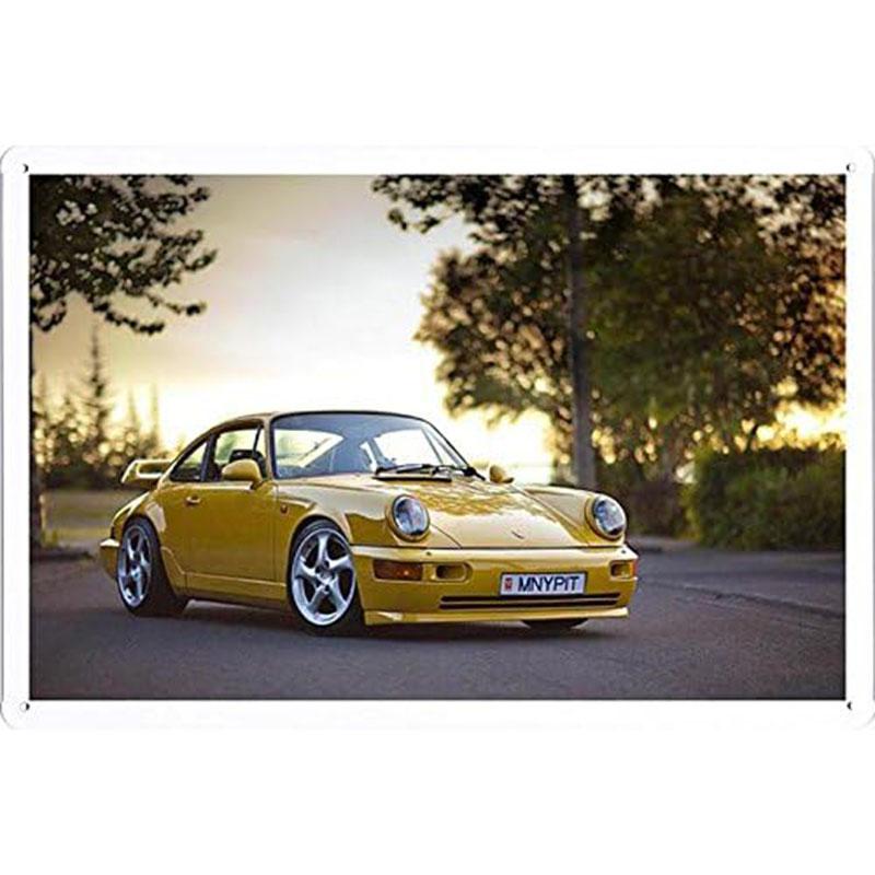 Автомобильные металлические жестяные таблички Плакат Декор стены спортивного автомобиля Винтажные художественные постеры Железная живопись для мужской комнаты Домашнего кафе Гаража Клуба Бара