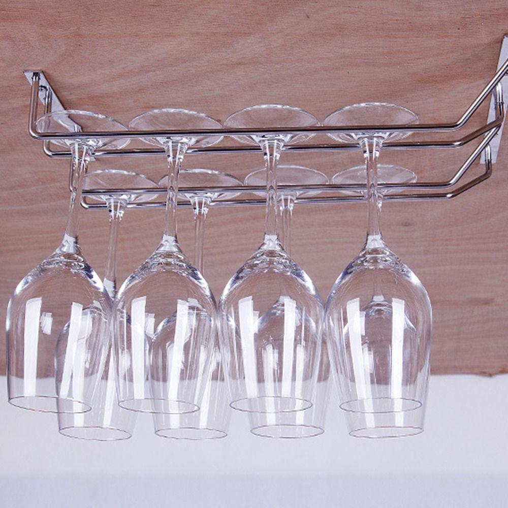 Iron Under Cabinet Stemware Holder 27/35cm Hanging Cup Holder Under Shelf
