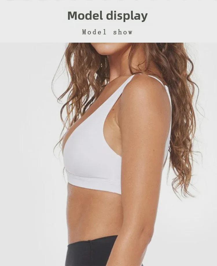 Женский спортивный бюстгальтер для йоги: Трансграничный, сексуальный, с открытой спиной, беспроводной, поддерживающий для бега и фитнеса