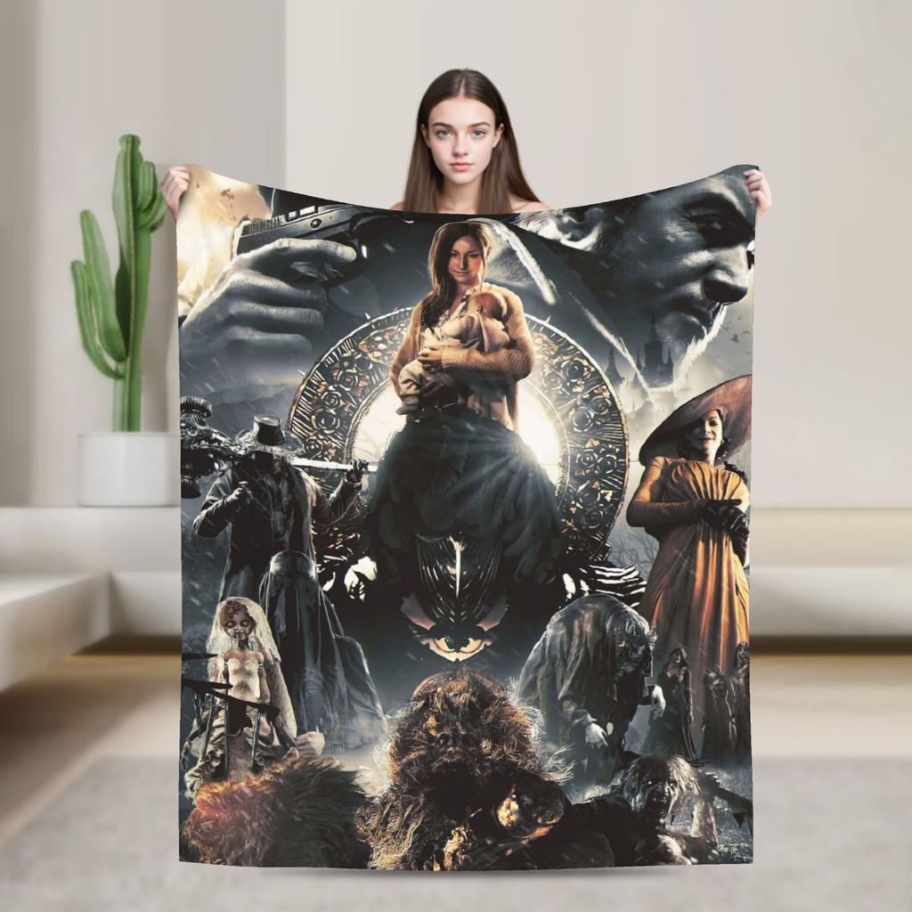 Resident Evils Village Soft Blanket  Kids Plush Throw Blanket Print Couch Chair Flannel Bedspread Sofa Bed Cover