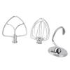3Pcs Stand Mixer Attachment Stainless Steel Flat Beater Dough Hook Wire Whip Tilt Head Stand Mixer Accessories for
