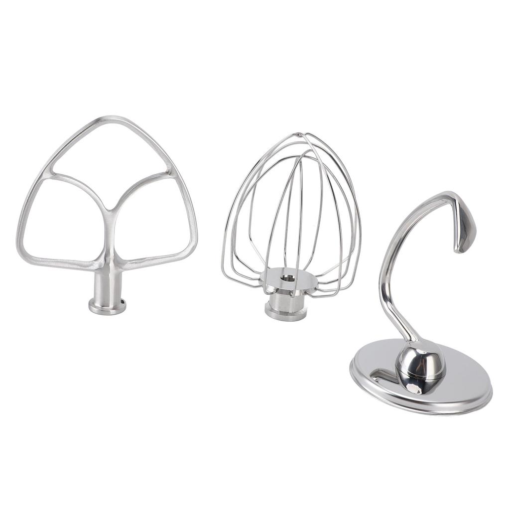 3Pcs Stand Mixer Attachment Stainless Steel Flat Beater Dough Hook Wire Whip Tilt Head Stand Mixer Accessories for