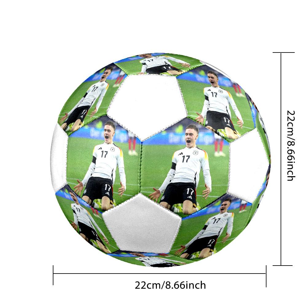 Florian Wirtz size5 Soccer Ball, colorful, suitable for all ages, machine-stitched, PVC material, competition grade,durable and high bounce
