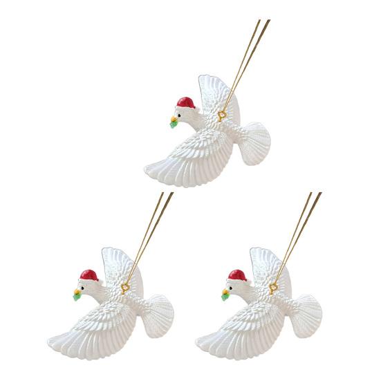 Мирное украшение в виде летящего белого голубя из смолы, реалистичная подвесная птица для рождественской елки, праздничный домашний декор