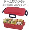 Skater Bento Box, 530ml, Single Tier, Made in Japan, for Women, with 4-Point Locking for Leak-Resistant Storage, Dishwasher and Microwave Safe, Cherry