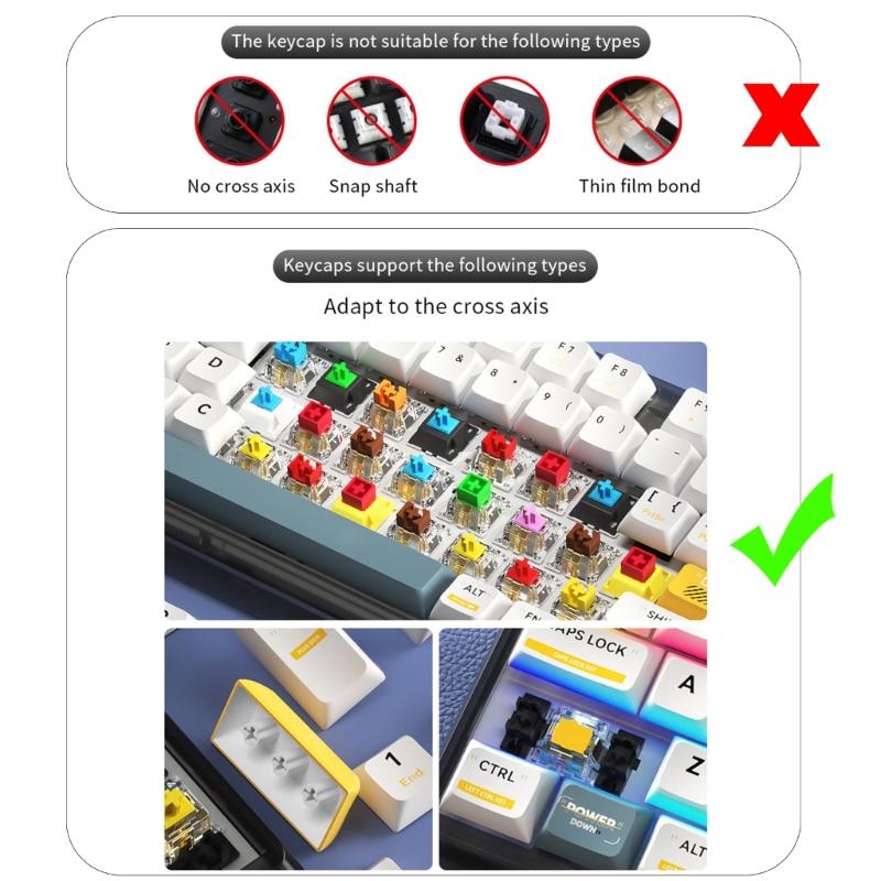 Эргономичный набор PBT кейкапов OEM профиля, кейкапы двойного литья с фронтальной печатью и подсветкой для механических клавиатур