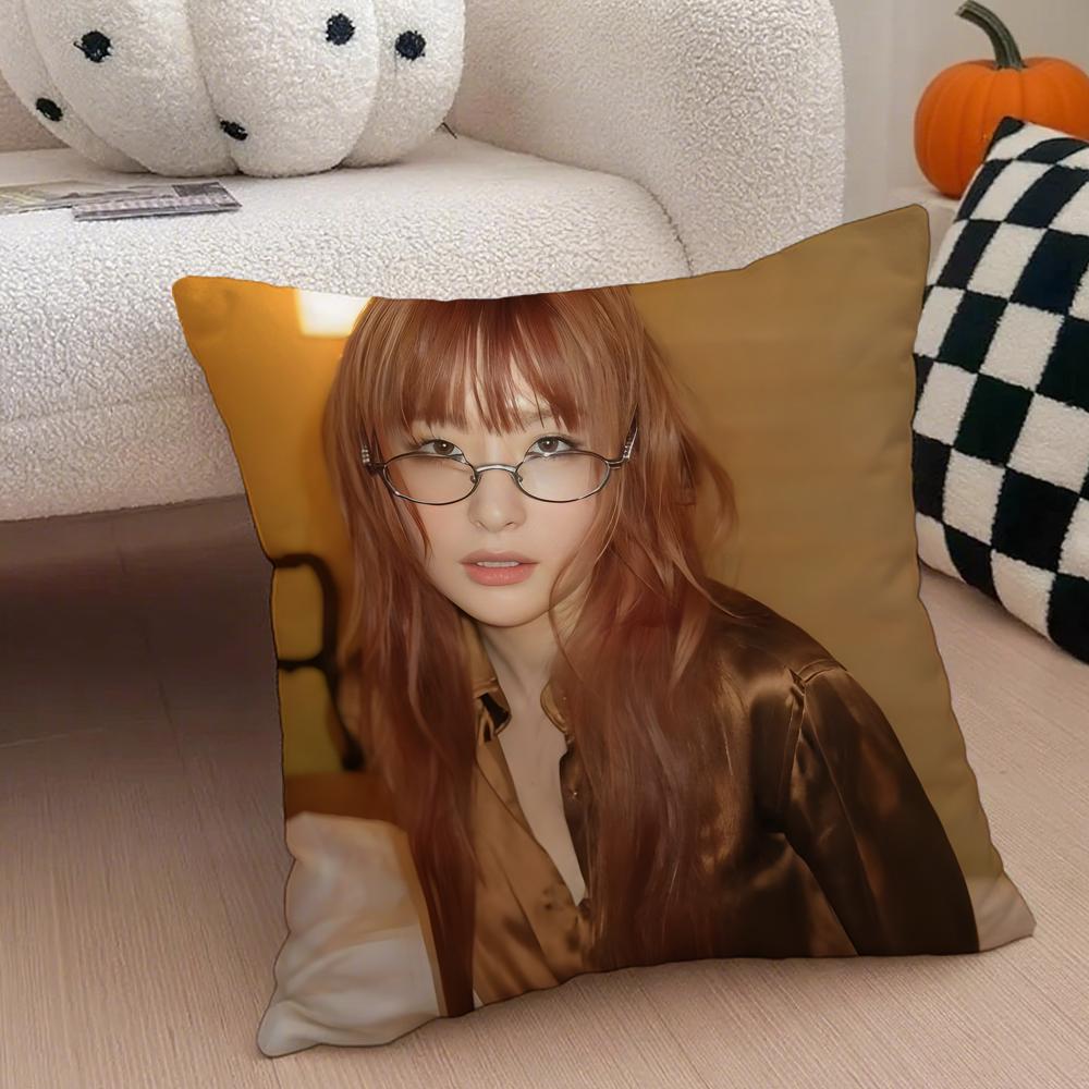 singer charismatic SSeulgi KKang Seulgi Cushion Cover Throw Pillow Cover Hidden Button Durable Polyester Chair Cushion