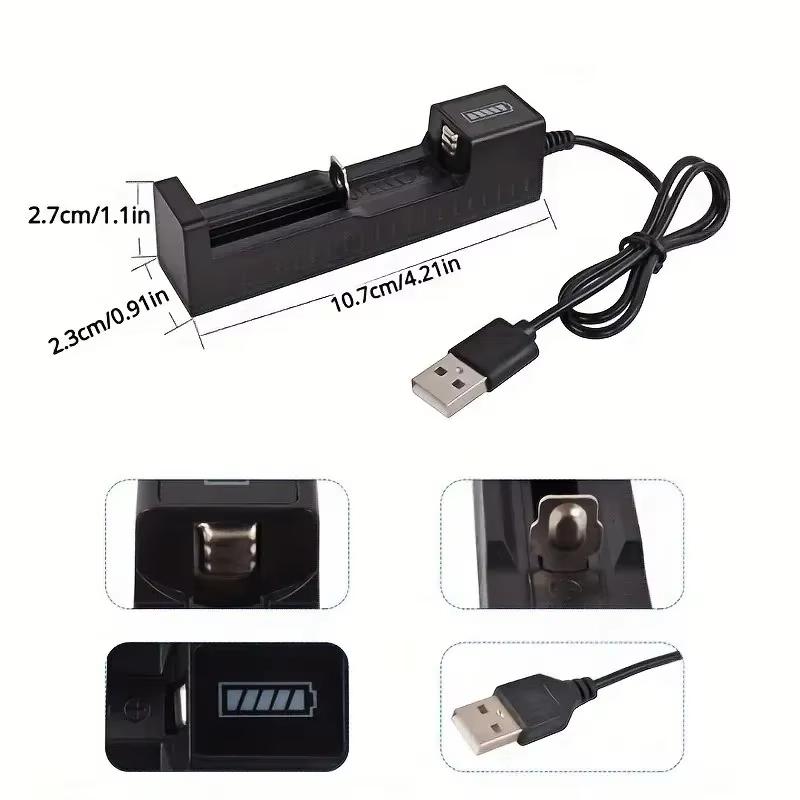 Зарядное устройство для аккумуляторов 18650 1 слот Аккумуляторы USB Универсальная умная быстрая зарядка для 14500 16650 14650 18500 Аксессуары