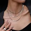 Super Long Flat Snake Bone Chain Can Be Double-layered with Necklace, Sweater Plain Chain, Neck Chain, Light Luxury.