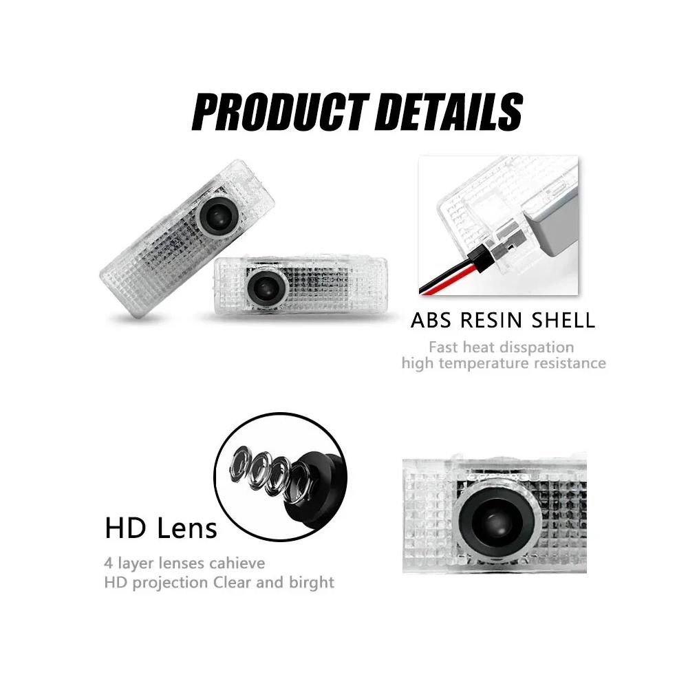 ABCB1 2pcs--LED Light Car Door Projector Car Welcome Light For Mini Cooper Works R55 R56 R50 R53 R60 R61 F54F55F56 F60 Car Accessories