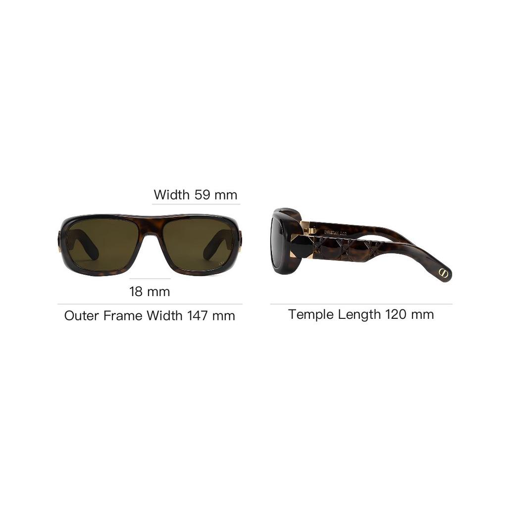Dior Logo Arm Square Sunglasses Unisex sunglasses Tortoise LADY-9522