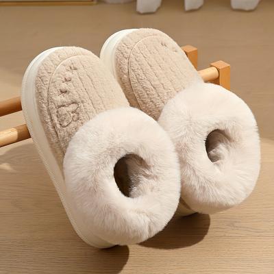 Унисекс Толстая подошва Меховые тапочки Нескользящие Сапоги для дома Повседневная зимняя обувь для мужчин и женщин Теплая обувь