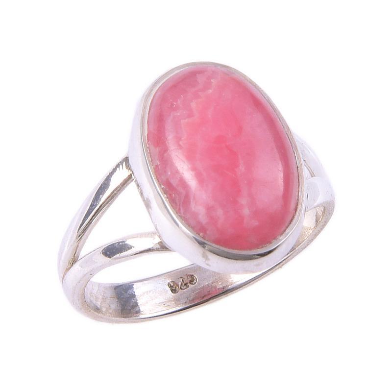 Натуральный Родохрозит Драгоценный Камень Ручной Работы 925 Пробы Цельное Стерлинговое Серебро Кольцо Р.6 R5v18